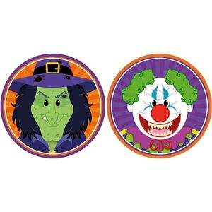 20x Halloween onderzetters heks en horror clown