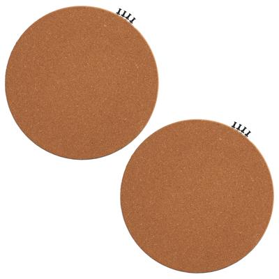 Zeller prikbord/wandbord rond - 2x - incl. punaises - 30 cm - kurk