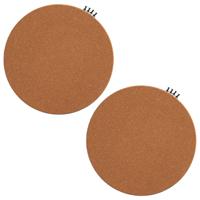 Zeller prikbord/wandbord rond - 2x - incl. punaises - 30 cm - kurk