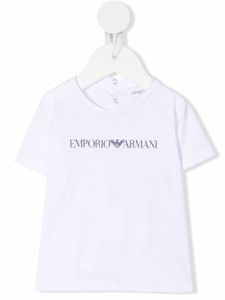 Emporio Armani Kids t-shirt à logo imprimé - Blanc