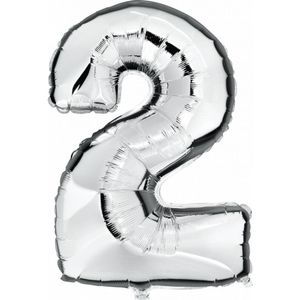 Cijfer ballon in zilver 2