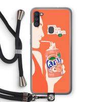 Peach please!: Samsung Galaxy A11 Transparant Hoesje met koord