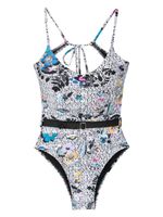 Amir Slama maillot de bain ceinturé à fleurs - Multicolore