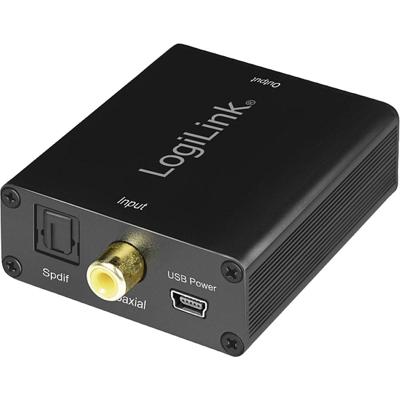 LogiLink CA0101 neu Toslink / Cinch / Jackplug Audio Adapter Zwart