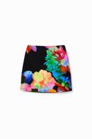 Slim fit minirok met bloemen - BLACK - XL