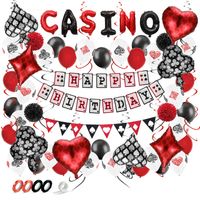 Fissaly® 66 Stuks Las Vegas Casino Decoratie set – Poker Verjaardag Feest Versiering – Feestdecoratie - thumbnail