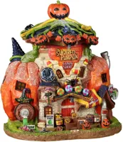 Lemax sugared pumpkin candy shoppe verlicht huisje Spooky Town 2022