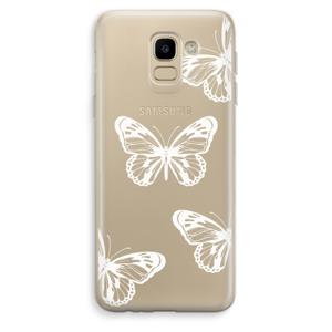 White butterfly: Samsung Galaxy J6 (2018) Transparant Hoesje