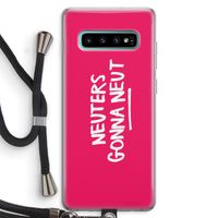 Neuters (roze): Samsung Galaxy S10 Plus Transparant Hoesje met koord