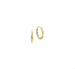TFT Creolen Gediamanteerd Geelgoud Gediamanteerd 1.2 mm x 10 mm