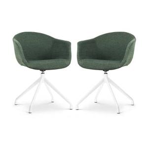 Nolon Nola-Otis Draaibare Eetkamerstoelen Set - Donkergroen - Wit