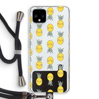 Ananas: Pixel 4 XL Transparant Hoesje met koord