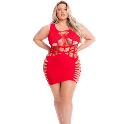 Jurk Pink Lipstick Rood (Queen size)