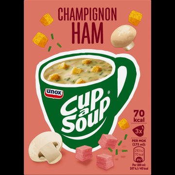 Unox CupaSoup Champignon Ham 3 x 175ml bij Jumbo