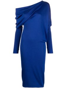 TOM FORD robe mi-longue asymétrique - Bleu