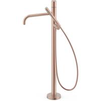 Vrijstaande badkraan Tres Study Exclusive | Hoogte uitloop 67.4 cm | Draaibare uitloop | Mengkraan | Rond | 24k Rose goud mat