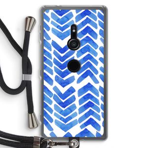 Blauwe pijlen: Sony Xperia XZ2 Transparant Hoesje met koord