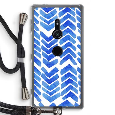 Blauwe pijlen: Sony Xperia XZ2 Transparant Hoesje met koord