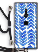 Blauwe pijlen: Sony Xperia XZ2 Transparant Hoesje met koord