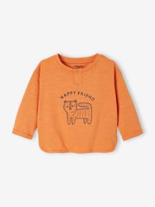 T-shirt met lange mouwen "leeuw" baby roest