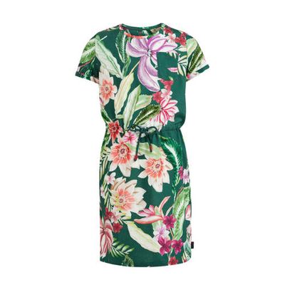 WE Fashion gebloemde jurk groen/roze/paars WE Fashion gebloemde jurk groen/roze/paars