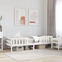 Bedframe zonder matras massief grenenhout wit 75x190 cm - thumbnail