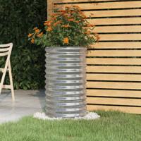 VidaXL Plantenbak 40x40x68 cm gepoedercoat staal zilverkleurig