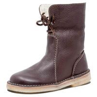 Vintage Soft Leather Thermal Lace-Up Boots