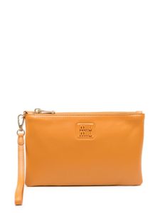 Miu Miu pochette en cuir à logo - Jaune