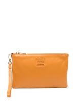 Miu Miu pochette en cuir à logo - Jaune