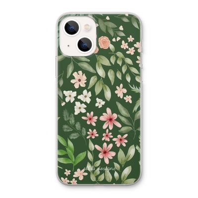 Botanical green sweet flower heaven: iPhone 13 Transparant Hoesje