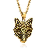 Mendes Nordic Heren Ketting - Rune Wolf Goudkleurig