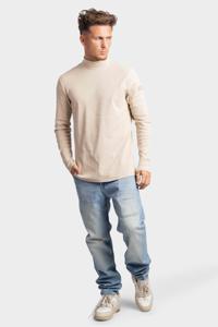 Purewhite Rib Mockneck Longsleeve Heren Zand - Maat S - Kleur: Sand | Soccerfanshop