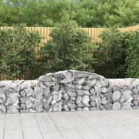 VidaXL Schanskorven 12 st gewelfd 300x50x60/80 cm gegalvaniseerd ijzer - thumbnail