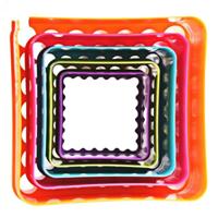 5 PCS cookies kunststof cake Mould biscuit plunjer formulieren DIY bakken tools (vierkant)