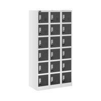 Metalen opbergkast - 18 lockers - grijs