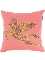 ETRO HOME coussin en lin à motif Pegaso brodé - Rose - thumbnail