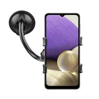 Shop4 - Samsung Galaxy A32 5G Autohouder Raam Klem Breed Zwart - thumbnail