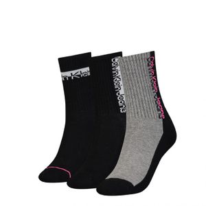 Calvin Klein Dames Sokken Athleisure 3-pack Zwart /Grijs/Roze-One Size (37-41)