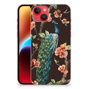 iPhone 14 Plus TPU Hoesje Pauw met Bloemen