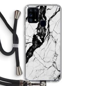 Witte marmer 2: Samsung Galaxy M31 Transparant Hoesje met koord