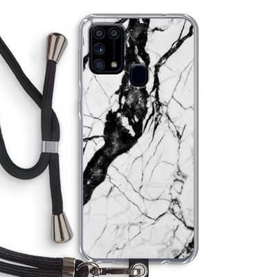 Witte marmer 2: Samsung Galaxy M31 Transparant Hoesje met koord