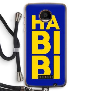 Habibi Blue: Motorola Moto Z Force Transparant Hoesje met koord