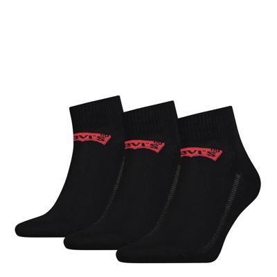 Levi's Mid Cut Batwing Logo Jet Black 3-Pack-39/42
