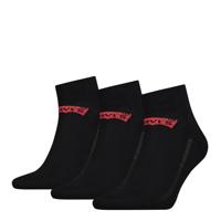 Levi's Mid Cut Batwing Logo Jet Black 3-Pack-35/38
