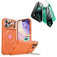 iPhone 17 Pro Max Bundle Cyber Tough Magnetic Case (Camera Control, Stash Stand) and Armorite Screen Protector - Orange iPhone 17 Pro Max Bundle Cyber Tough Magnetic Case (Camera Control, Stash Stand) and Armorite Screen Protector - Orange