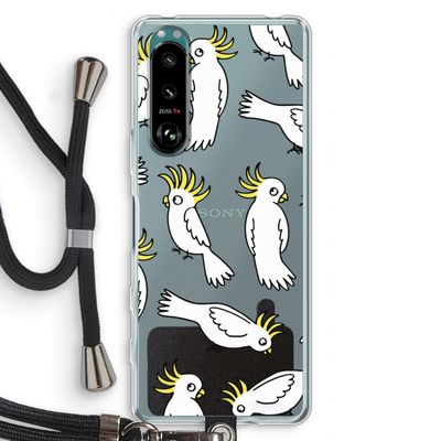 Papegaai: Sony Xperia 5 III Transparant Hoesje met koord
