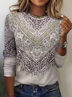 Crew Neck Casual Loose Knitted T-Shirt - thumbnail