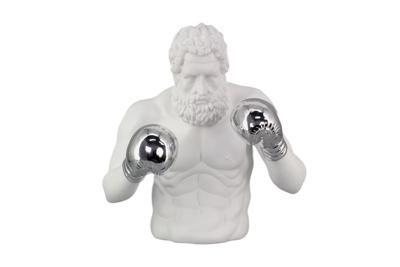 Decoratiefiguur BOXER 50 cm wit zilver - 48034