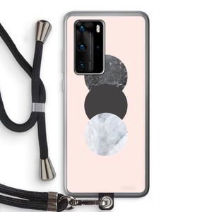 Marmeren cirkels: Huawei P40 Pro Transparant Hoesje met koord